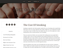 Tablet Screenshot of costofsmoking.com